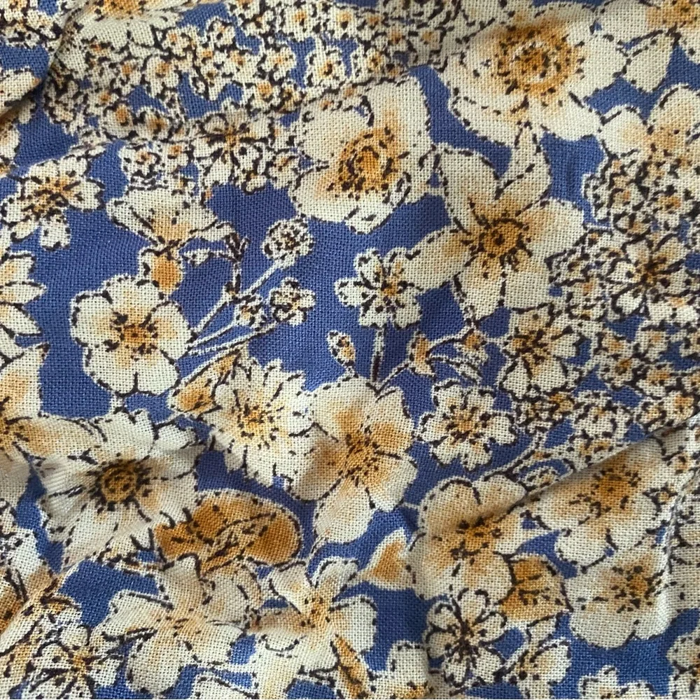 Patrons of Peace Blue Floral Wide Leg Pants Boho Smocked Waist Size L - Picture 3 of 9